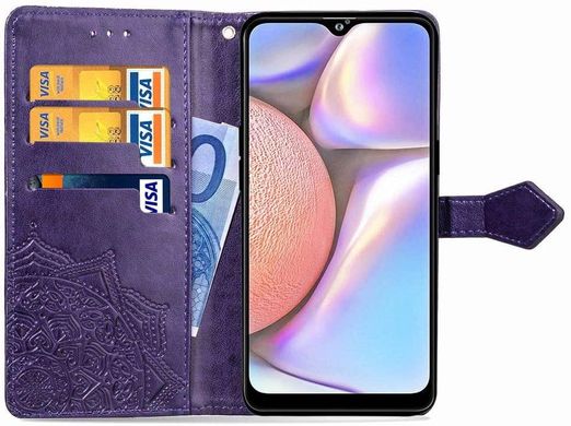 Чехол Vintage для Samsung A10s 2019 / A107F книжка с визитницей кожа PU фиолетовый
