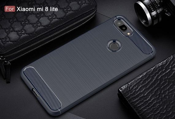 Чехол Carbon для Xiaomi Mi 8 Lite бампер оригинальный Blue