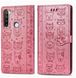 Чехол Embossed Cat and Dog для Xiaomi Redmi Note 8 книжка кожа PU Pink