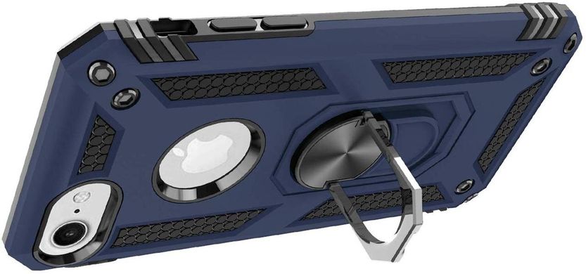 Чехол Shield для Iphone 5 / 5s / SE бронированный Бампер с подставкой Dark-Blue