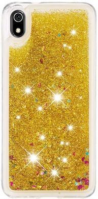 Чехол Glitter для Xiaomi Redmi 7A Бампер Жидкий блеск Аквариум Золотой