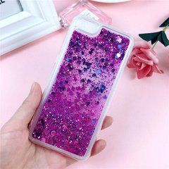 Чехол Glitter для Iphone SE 2022 Бампер Жидкий блеск фиолетовый