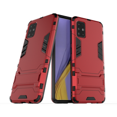 Чехол Iron для Samsung Galaxy A51 2020 / A515 противоударный бампер с подставкой Red