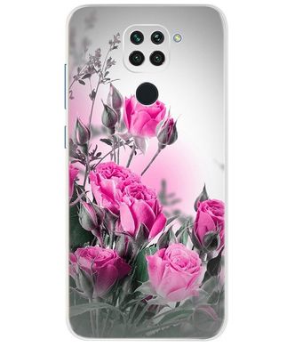 Чехол Print для Xiaomi Redmi Note 9 силиконовый бампер Roses Pink