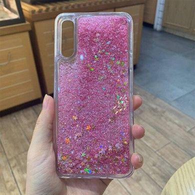 Чехол Glitter для Samsung Galaxy A50 2019 / A505F бампер Жидкий блеск звезды Розовый