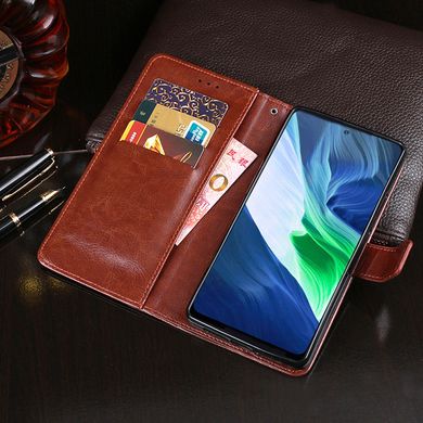Чехол Idewei для Infinix Note 10 Pro книжка кожа PU с визитницей коричневый