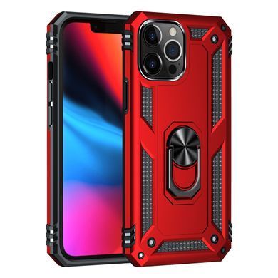 Чехол Shield для Iphone 14 Pro Max бампер противоударный с подставкой кольцом Red