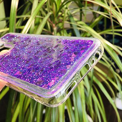 Чехол Glitter для OPPO A9 2020 бампер жидкий блеск Фиолетовый
