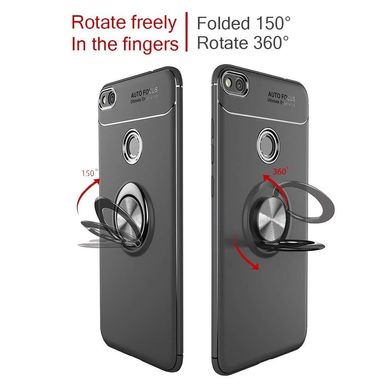 Чехол TPU Ring для Huawei P8 lite 2017 / P9 lite 2017 Бампер с кольцом Black