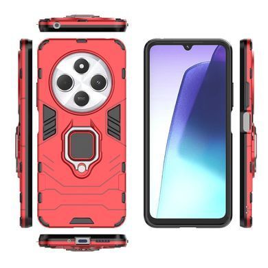 Чохол Iron Ring для Xiaomi Poco C75 протиударний бампер з підставкою кільцем Red