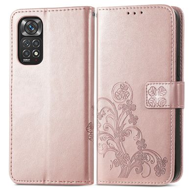 Чехол Clover для Xiaomi Redmi Note 11 / Note 11S книжка кожа PU с визитницей розовое золото