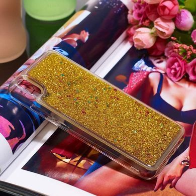 Чехол Glitter для Xiaomi Redmi 7A Бампер Жидкий блеск Аквариум Золотой