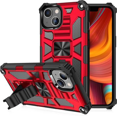 Чехол Shockproof Shield для Iphone 15 бампер противоударный с подставкой Red