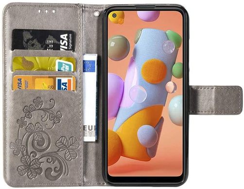 Чехол Clover для Samsung Galaxy M11 / M115 книжка кожа PU серый