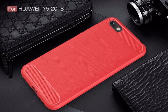 Чехол Carbon для Huawei Y5 2018 / Y5 Prime 2018 / DRA-L21 бампер Red