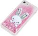 Чехол Glitter для Iphone 7 / 8 бампер жидкий блеск Заяц Розовый
