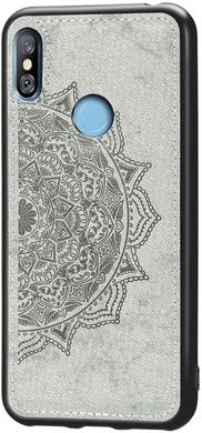 Чохол Embossed для Xiaomi Mi A2 Lite / Redmi 6 Pro бампер накладка тканинний сірий