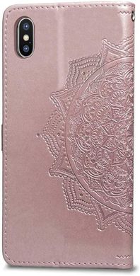 Чехол Vintage для IPhone X книжка с узором кожа PU розовый