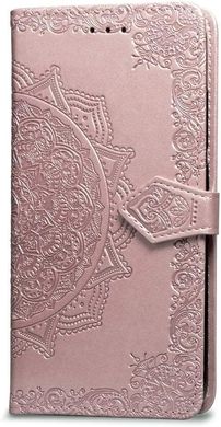 Чохол Vintage для IPhone X книжка з візерунком шкіра PU рожевий