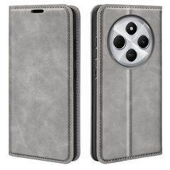 Чехол Taba Retro-Skin для Xiaomi Redmi 14C книжка с визитницей кожа PU серый