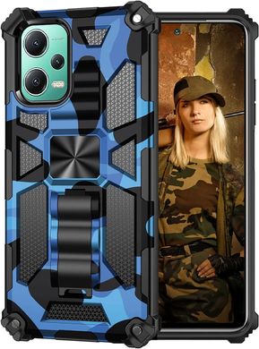 Чехол Military Shield для Xiaomi Poco X5 5G бампер противоударный с подставкой Blue