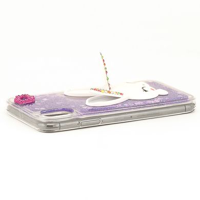 Чохол Glitter для Iphone XS Max бампер рідкий блиск Заєць Фіолетовий