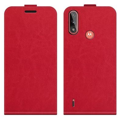 Чехол IETP для Motorola Moto E7i / E7 Power / E7i Power флип вертикальный кожа PU красный