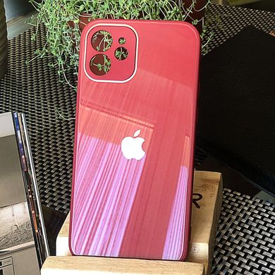 Чохол Color-Glass для Iphone 11 бампер із захистом камер Red