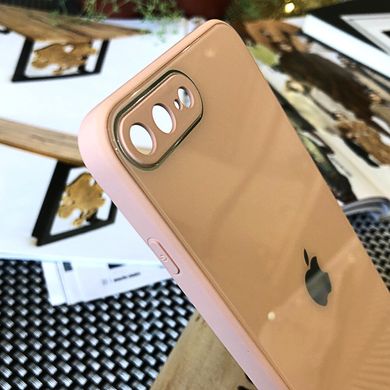 Чохол Color-Glass для Iphone 7 Plus / 8 Plus бампер із захистом камер Peach