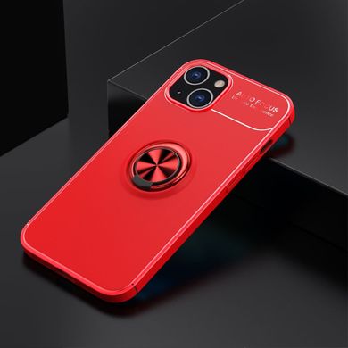 Чехол TPU Ring для Iphone 14 бампер противоударный с подставкой кольцом Red