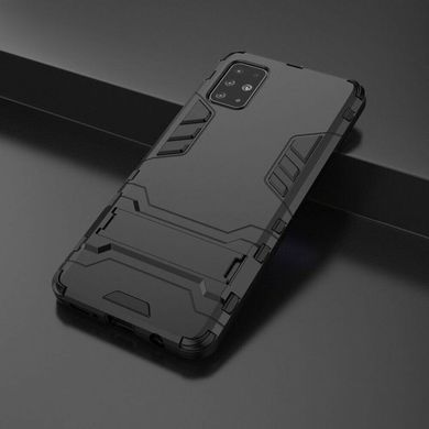 Чохол Iron для Samsung Galaxy A51 2020 / A515 протиударний бампер з підставкою Black