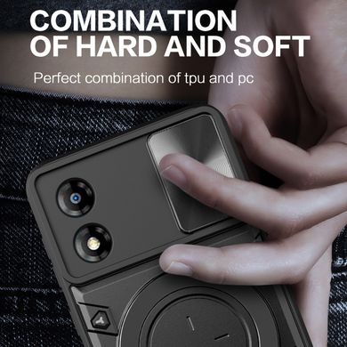 Чехол Magnetic Shield для Motorola Moto E13 бампер противоударный с подставкой Black