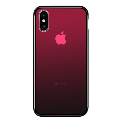 Чехол Amber-Glass для Iphone XS бампер накладка градиент Red