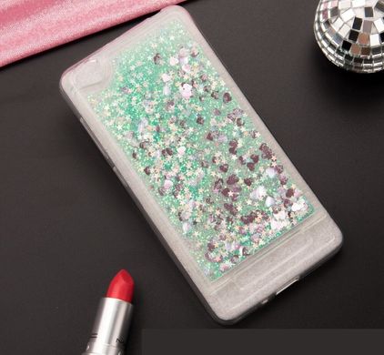 Чехол Glitter для Xiaomi Redmi 5a Бампер Жидкий блеск бирюзовый