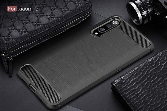 Чехол Carbon для Xiaomi Mi 9 бампер оригинальный Black