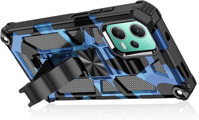 Чехол Military Shield для Xiaomi Poco X5 5G бампер противоударный с подставкой Blue