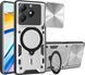 Чехол Magnetic Shield для Realme C61 / RMX3930 бампер противоударный с подставкой кольцом Silver