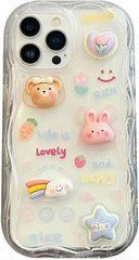 Чехол Print для Iphone 12 Pro Max бампер силиконовый Wave 3D Bear