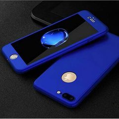 Чохол Dualhard 360 для Iphone 7 Plus / 8 Plus оригінальний з яблуком Бампер + скло в подарунок Blue