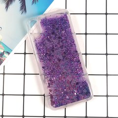 Чехол Glitter для Huawei Y5 2019 бампер Жидкий блеск аквариум фиолетовый