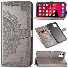 Чохол Vintage для Iphone 12 книжка шкіра PU з візитницею сірий