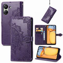 Чехол Vintage для Xiaomi Poco C65 книжка кожа PU с визитницей фиолетовый