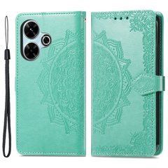 Чехол Vintage для Xiaomi Redmi 13 книжка кожа PU с визитницей бирюзовый