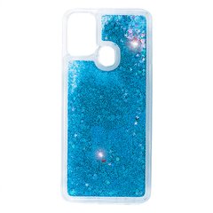 Чехол Glitter для Samsung Galaxy M31 / M315 бампер жидкий блеск синий