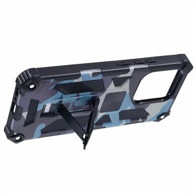 Чехол Military Shield для Xiaomi Poco C85 4G EU 173 mm / 25078PC3EE бампер противоударный с подставкой Navy-Blue