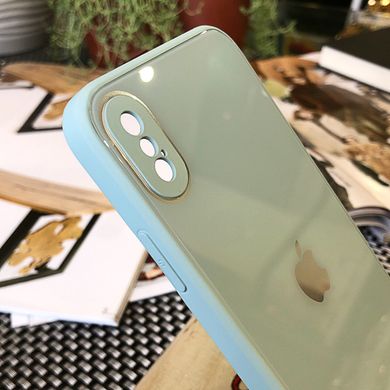Чохол Color-Glass для Iphone XS бампер із захистом камер Sky Blue