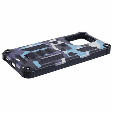 Чехол Military Shield для Xiaomi Poco C85 4G EU 173 mm / 25078PC3EE бампер противоударный с подставкой Navy-Blue