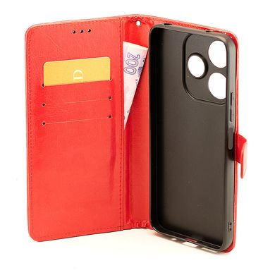 Чохол Idewei для Xiaomi Redmi 13 книжка шкіра PU з візитницею червоний