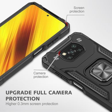 Чехол Protector для Xiaomi Poco X3 / X3 Pro бампер противоударный с подставкой Black