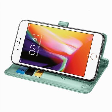 Чехол Embossed Cat and Dog для iPhone SE 2022 книжка кожа PU с визитницей мятный